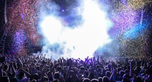 Open air party in the nighclub